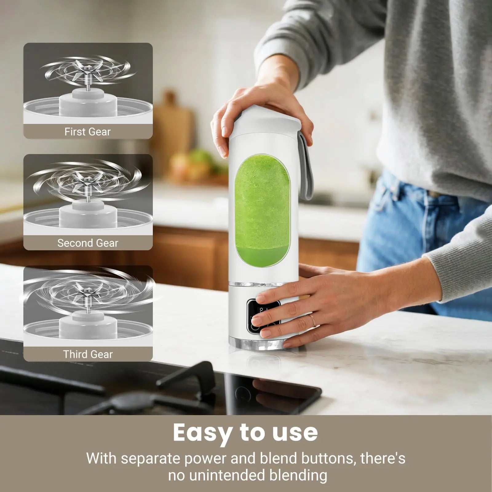Portable USB-Rechargeable Blender for Smoothies and Shakes