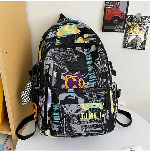 Trendy Personalized Graffiti Backpack | Large Capacity Unisex Bag