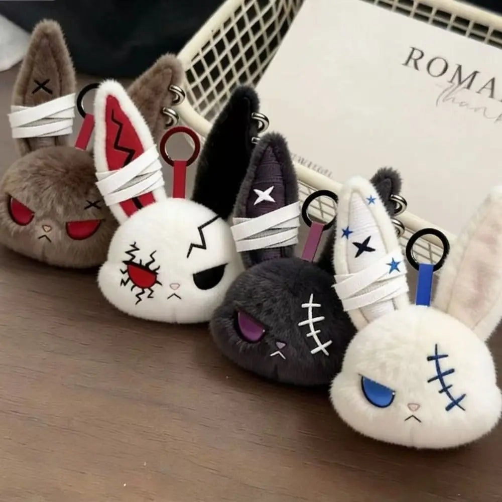 Cute Dark Bunny Doll Keychain | Gothic Style Plush Pendant