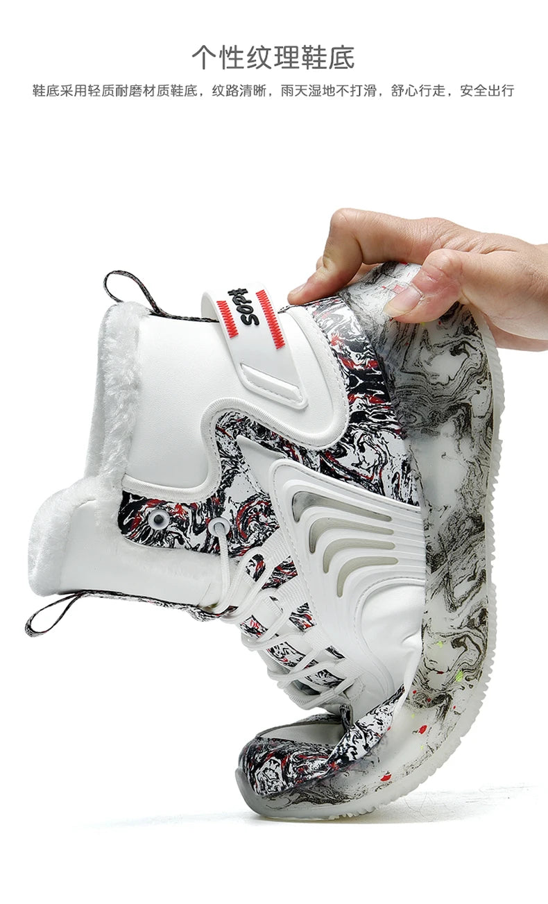 Men's Warm Waterproof Winter Boots | Non-Slip Plush Sneakers