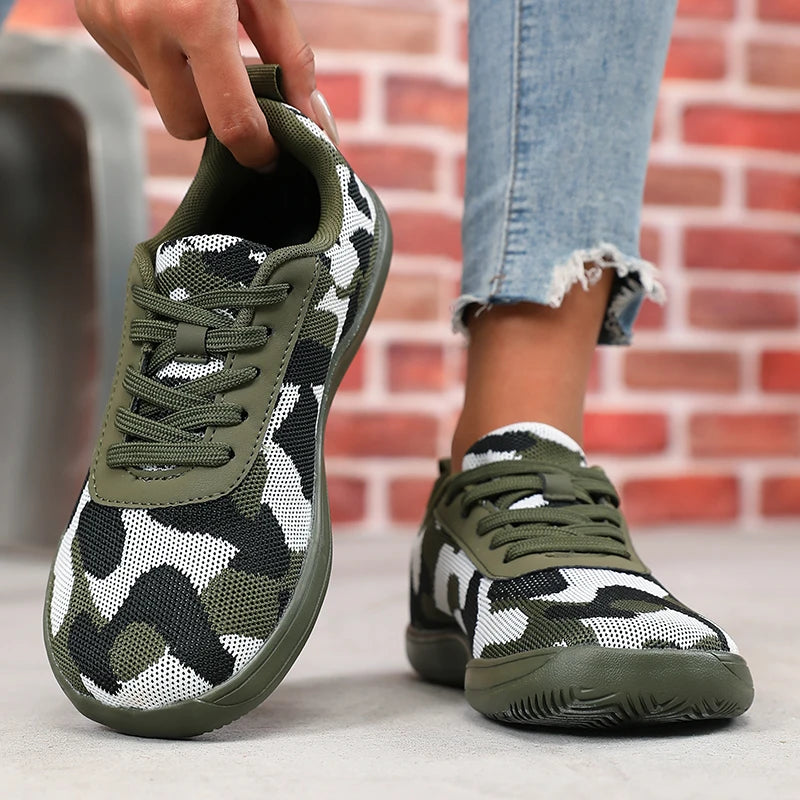 Camouflage Women's Breathable Mesh Flat Bottom Shoes | Comfort Fit