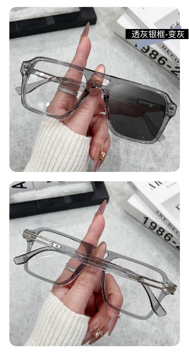 Vintage Square Sunglasses for Men and Women | Photochromic Eyewear