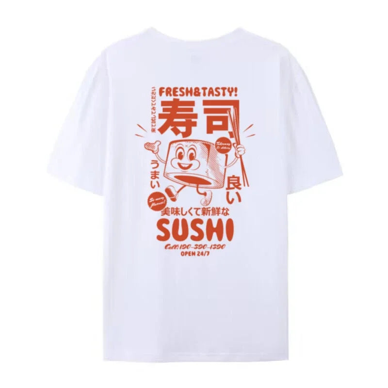 Cute Funny Retro Sushi T-Shirts | Oversized Unisex Graphic Tees