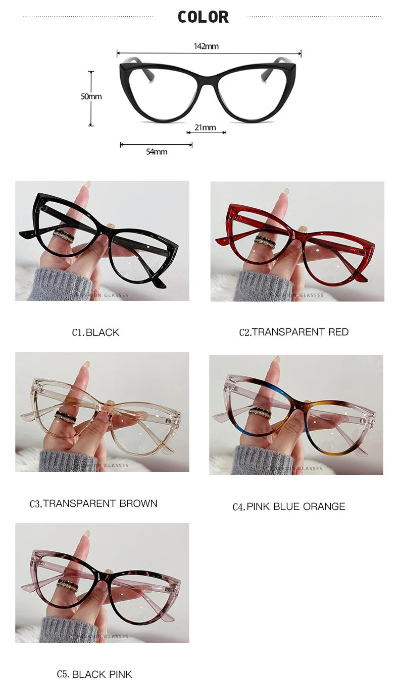 Women's Cat Eye Photochromic Anti-Radiation Glasses | Fashion Eyewear