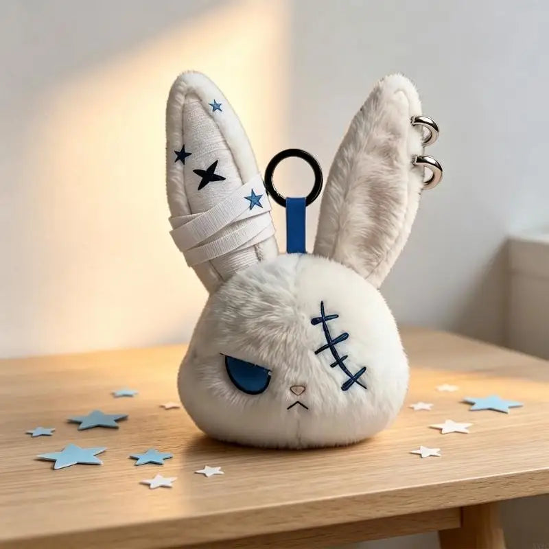 Gothic Rabbit Plush Keychain | Stylish Accessory for Bags