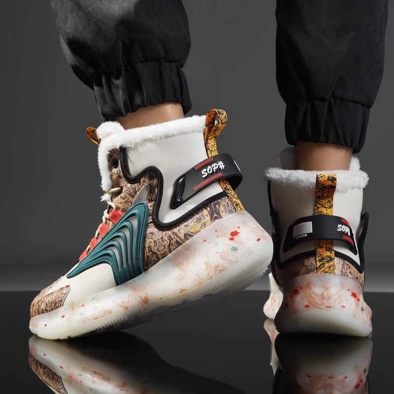Men's Warm Waterproof Winter Boots | Non-Slip Plush Sneakers