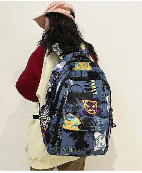 Trendy Personalized Graffiti Backpack | Large Capacity Unisex Bag