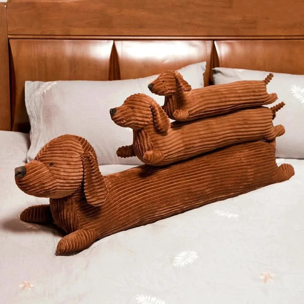 Cute Dachshund Dog Plush Throw Pillow | Soft Neck & Waist Cushion
