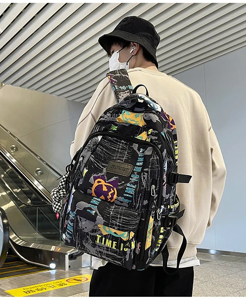 Trendy Personalized Graffiti Backpack | Large Capacity Unisex Bag