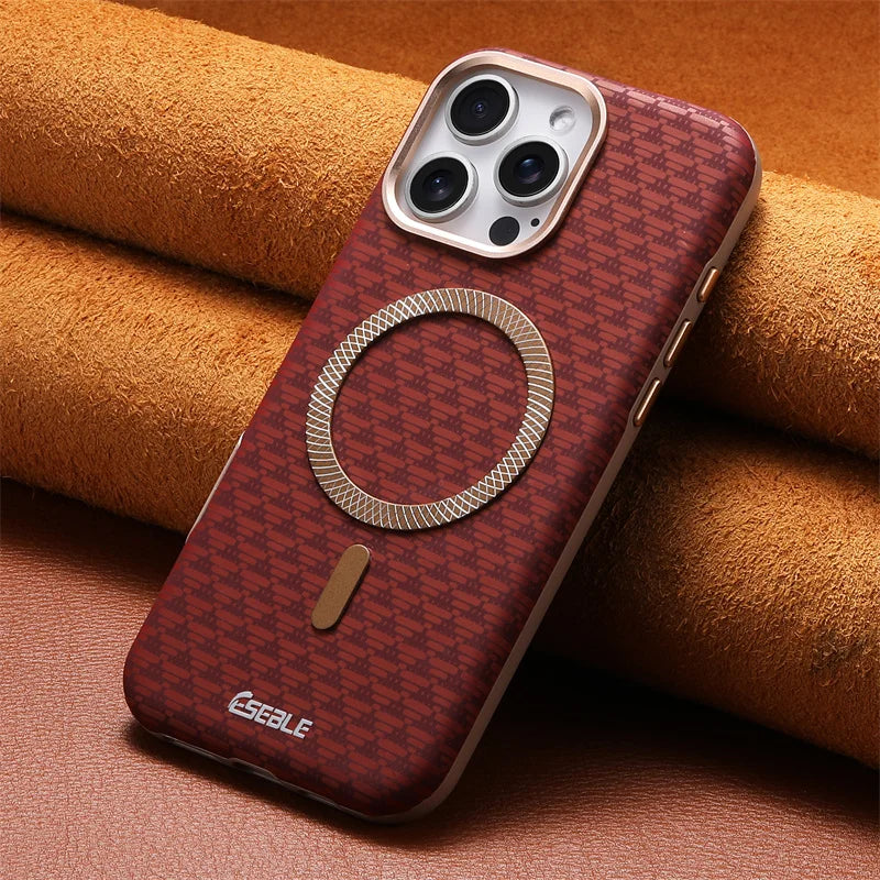 Luxury Leather Carbon Fiber Texture Phone Case for iPhone Pro Max