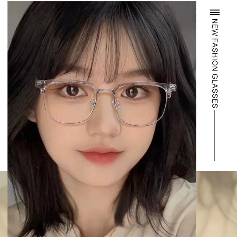 Trendy Unisex Square Anti-Blue Light Glasses | Metal Frame Eyewear