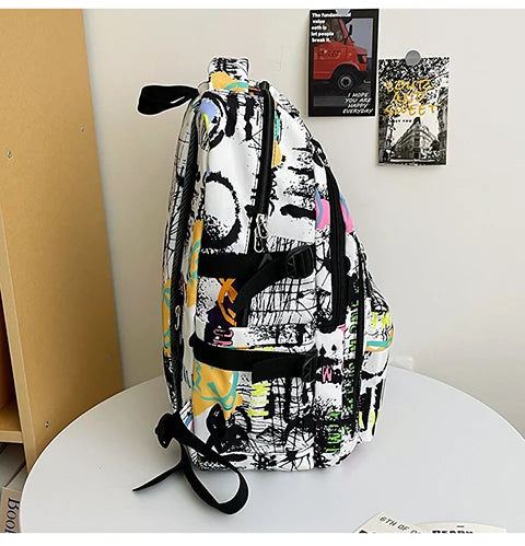 Trendy Personalized Graffiti Backpack | Large Capacity Unisex Bag