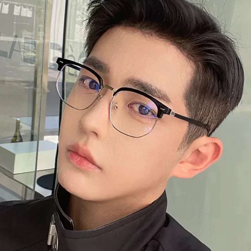 Trendy Unisex Square Anti-Blue Light Glasses | Metal Frame Eyewear