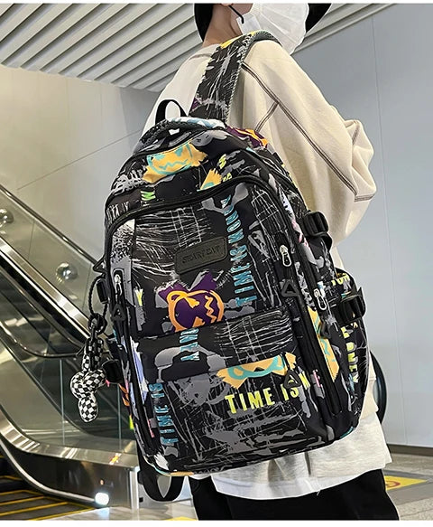 Trendy Personalized Graffiti Backpack | Large Capacity Unisex Bag