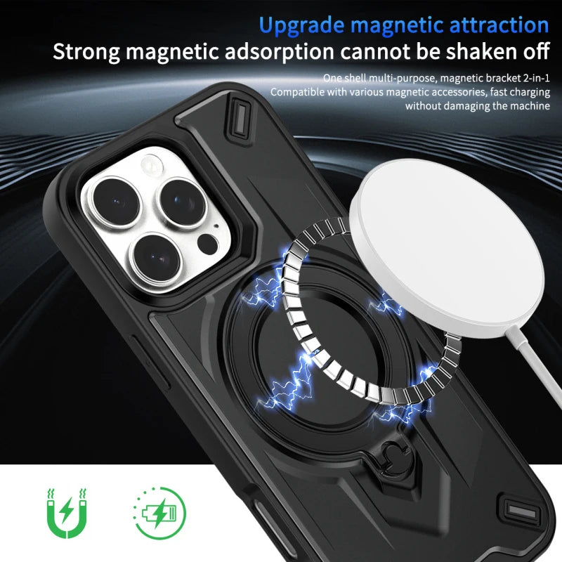 360 Rotating Shockproof Case for iPhone - Magnetic Protection