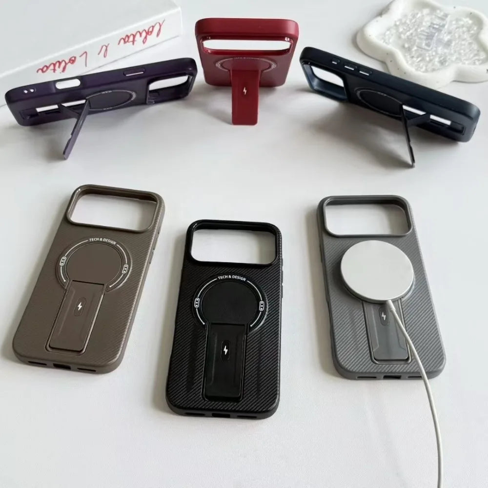 Luxury Invisible Stand Case for iPhone | Magnetic Matte Cover