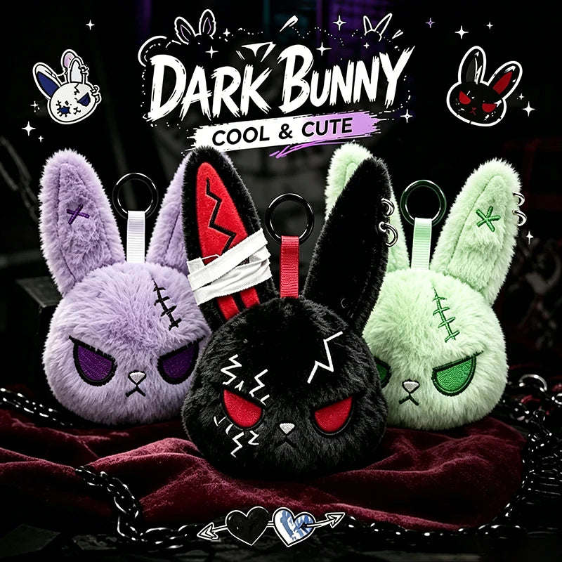 Gothic Bunny Keychain | Cute Rabbit Head Bag Charm for Halloween