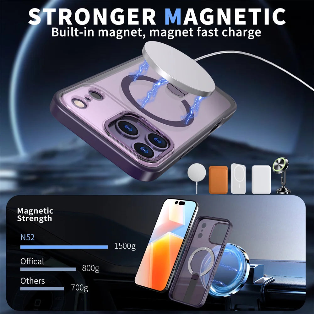 Luxury Magnetic Folding Stand Phone Case for All iPhone Models