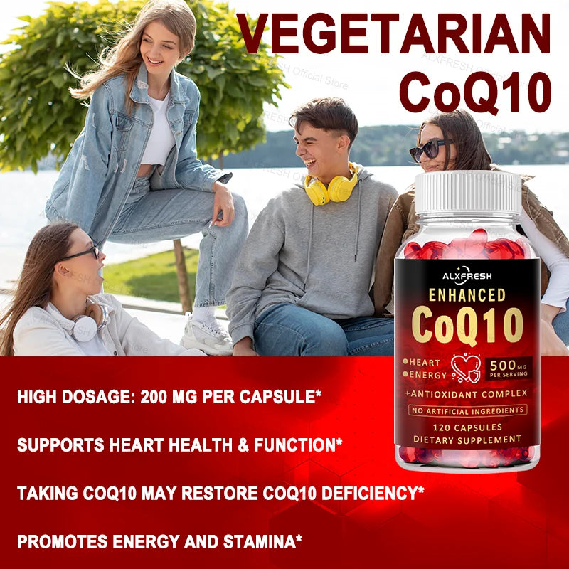 CoQ10 Capsules for Heart, Brain & Energy Support | Relieve Fatigue