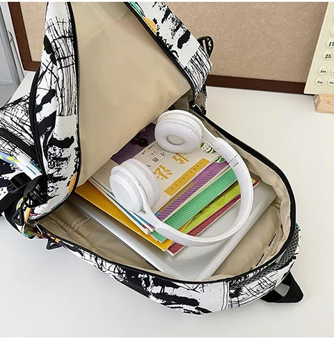 Trendy Personalized Graffiti Backpack | Large Capacity Unisex Bag