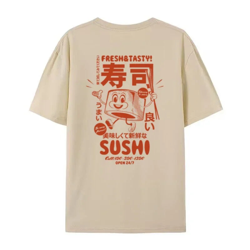 Cute Funny Retro Sushi T-Shirts | Oversized Unisex Graphic Tees