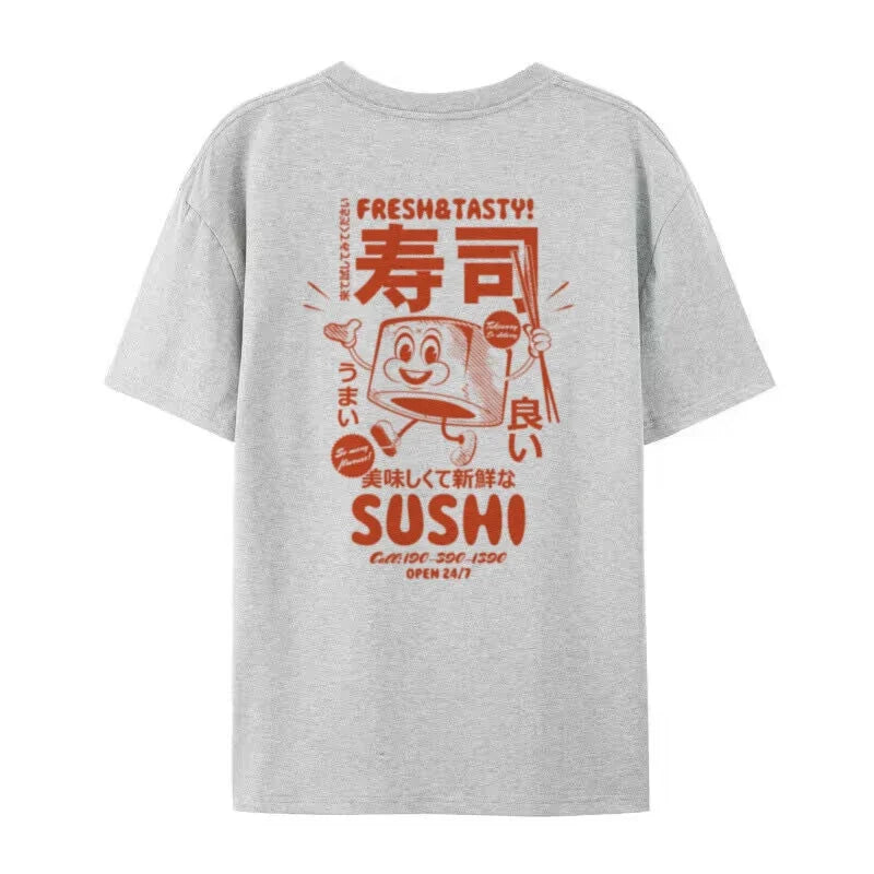 Cute Funny Retro Sushi T-Shirts | Oversized Unisex Graphic Tees