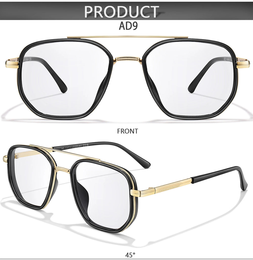 Stylish Square Photochromic Reading Glasses | Blue Light Blocking Eyewear