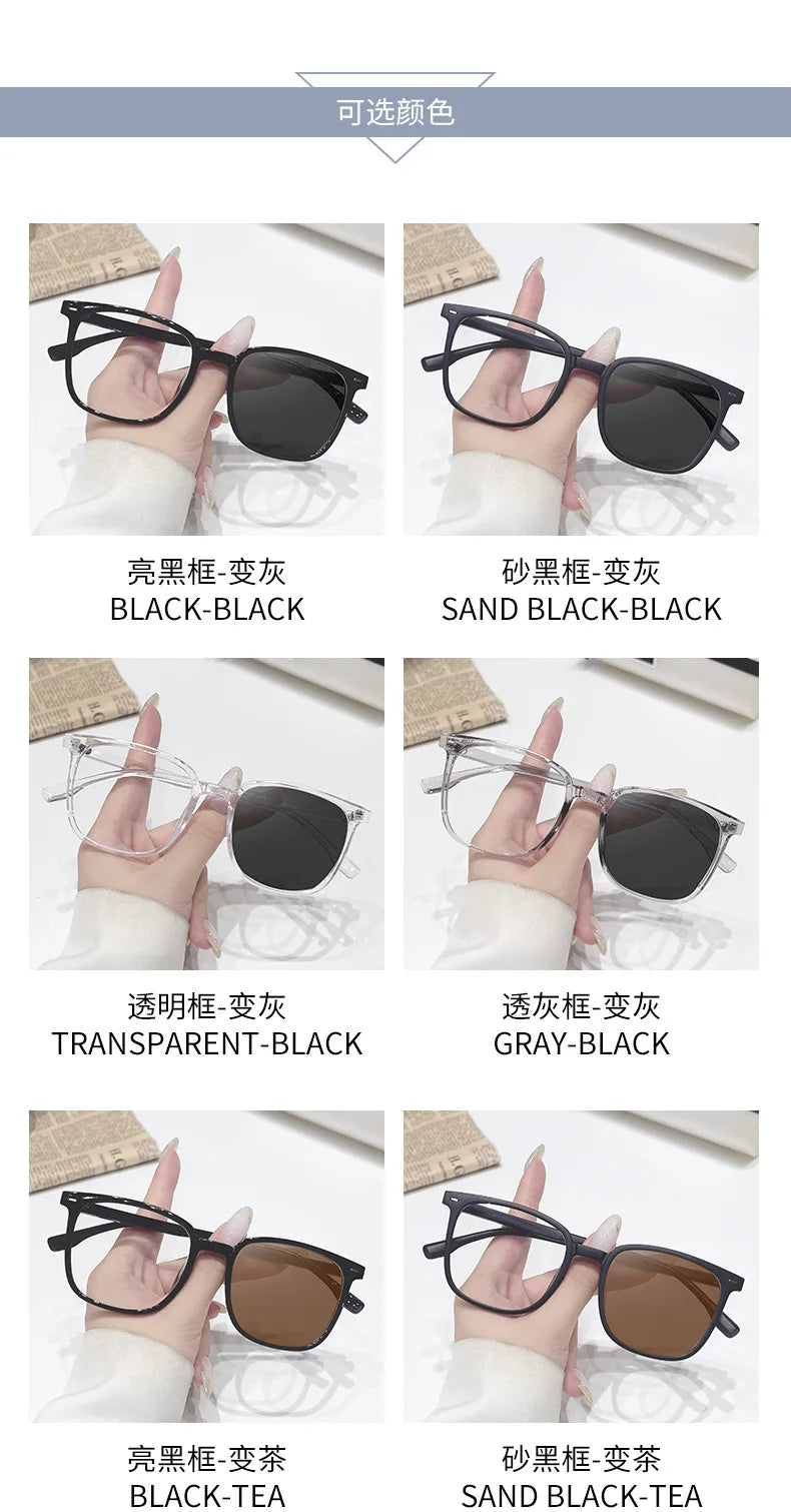 Photochromic Square Sunglasses for Unisex Stylish Travel