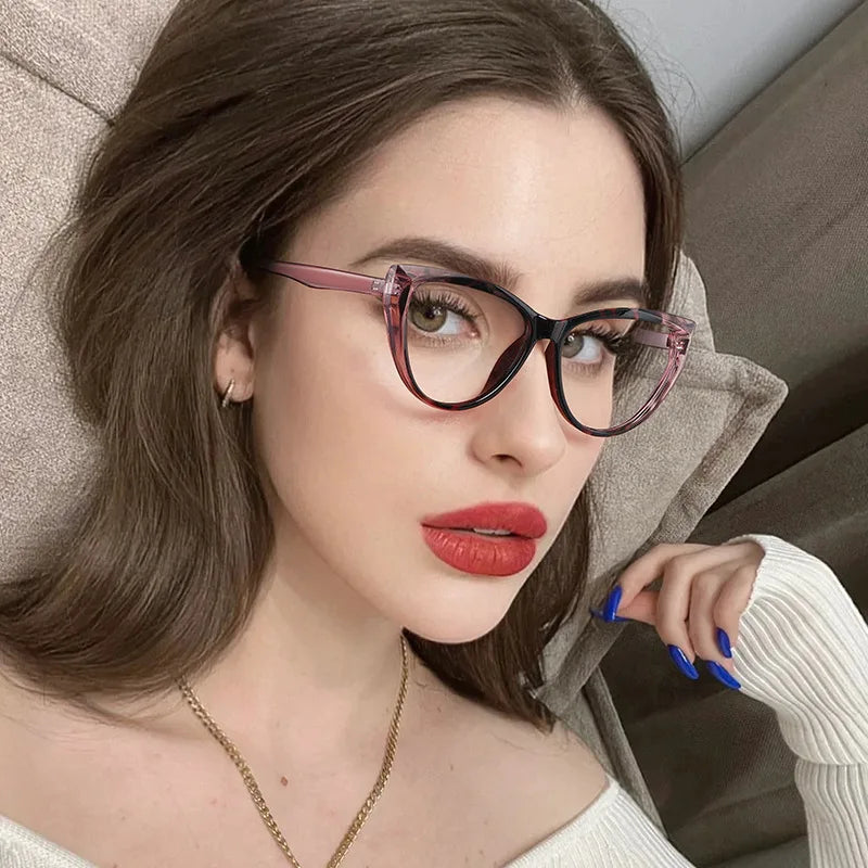 Women's Cat Eye Photochromic Anti-Radiation Glasses | Fashion Eyewear