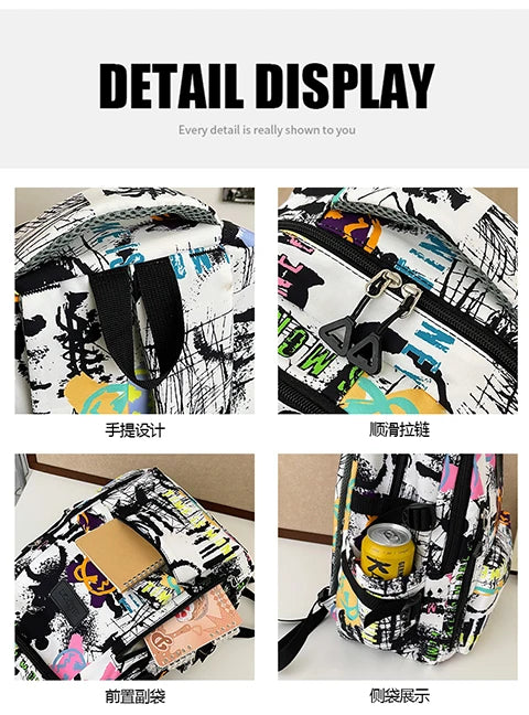 Trendy Personalized Graffiti Backpack | Large Capacity Unisex Bag