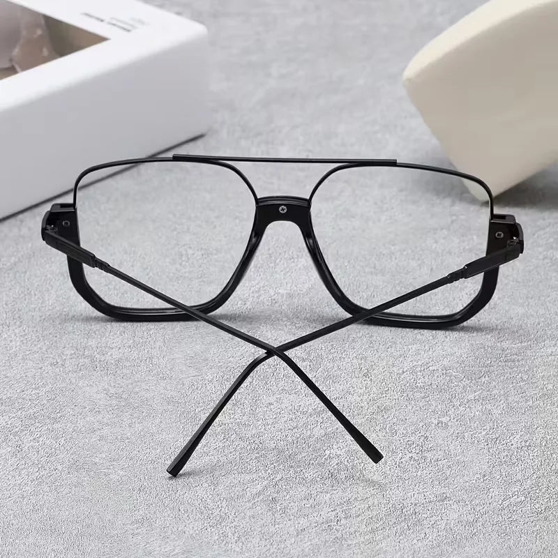 Vintage Oversized Clear Glasses | Trendy Square Eyewear