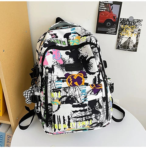 Trendy Personalized Graffiti Backpack | Large Capacity Unisex Bag