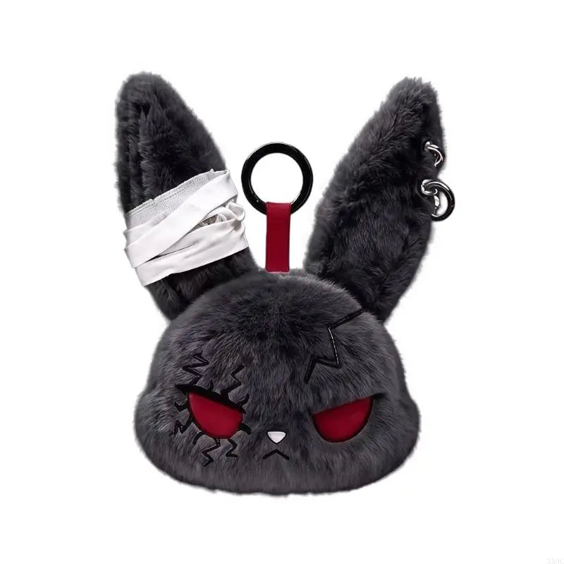 Gothic Rabbit Plush Keychain | Stylish Accessory for Bags