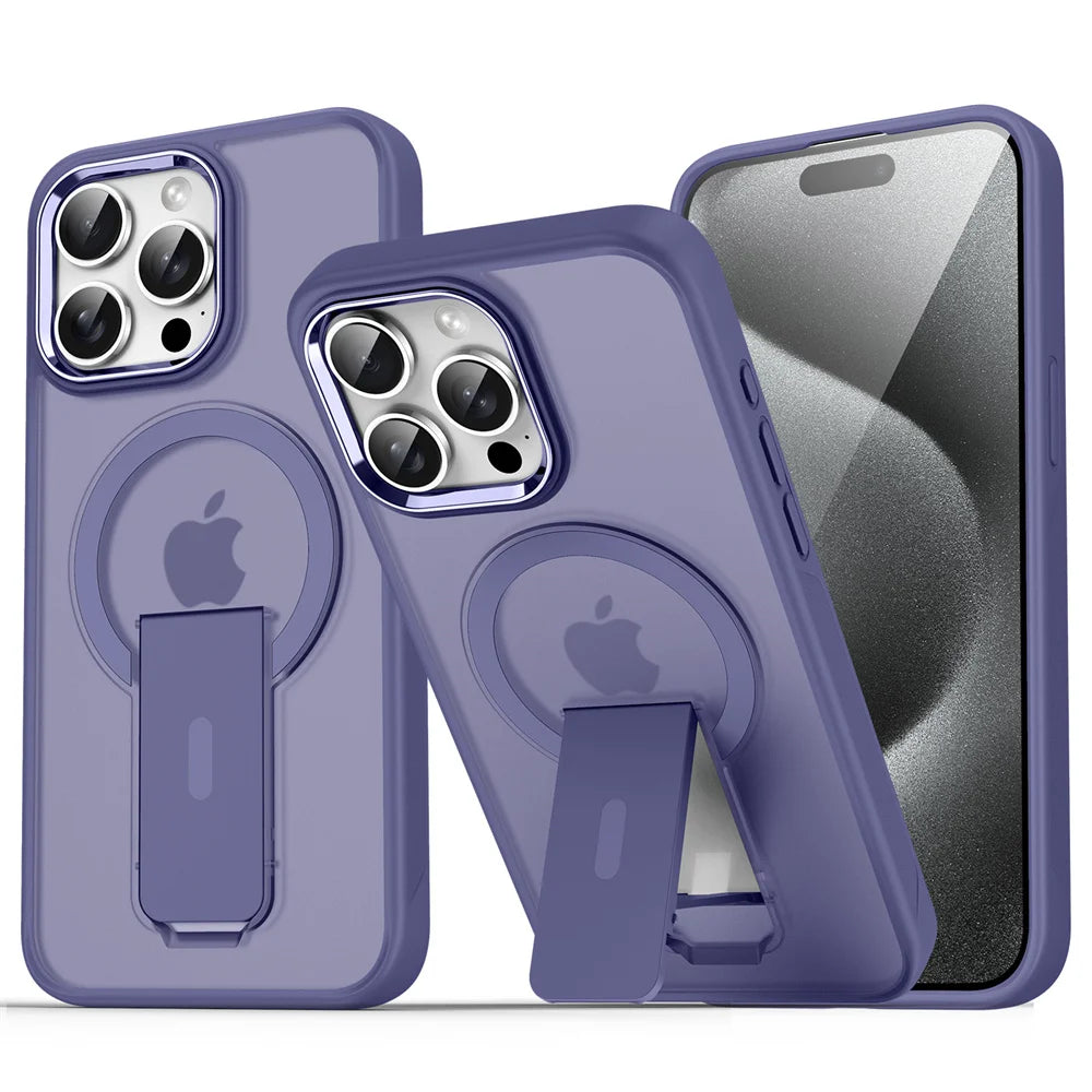 Luxury Magnetic Folding Stand Phone Case | Matte Translucent Cover
