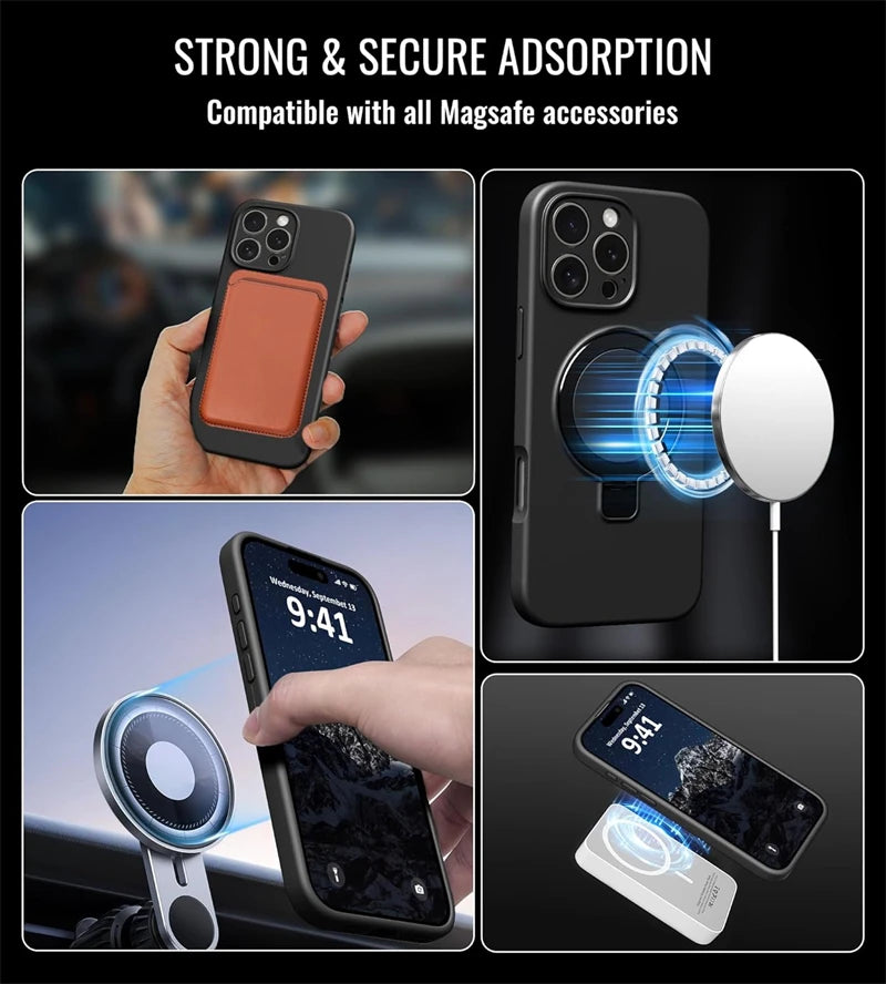 Liquid Silicone Magnetic Ring Holder Case for iPhone | Free Shipping