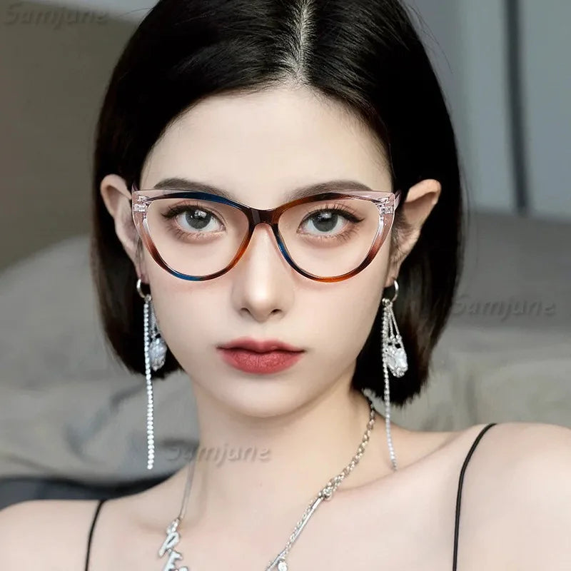 Women's Cat Eye Photochromic Anti-Radiation Glasses | Fashion Eyewear