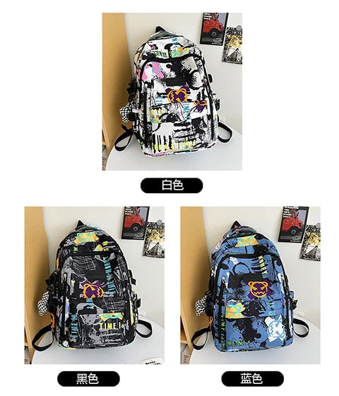 Trendy Personalized Graffiti Backpack | Large Capacity Unisex Bag