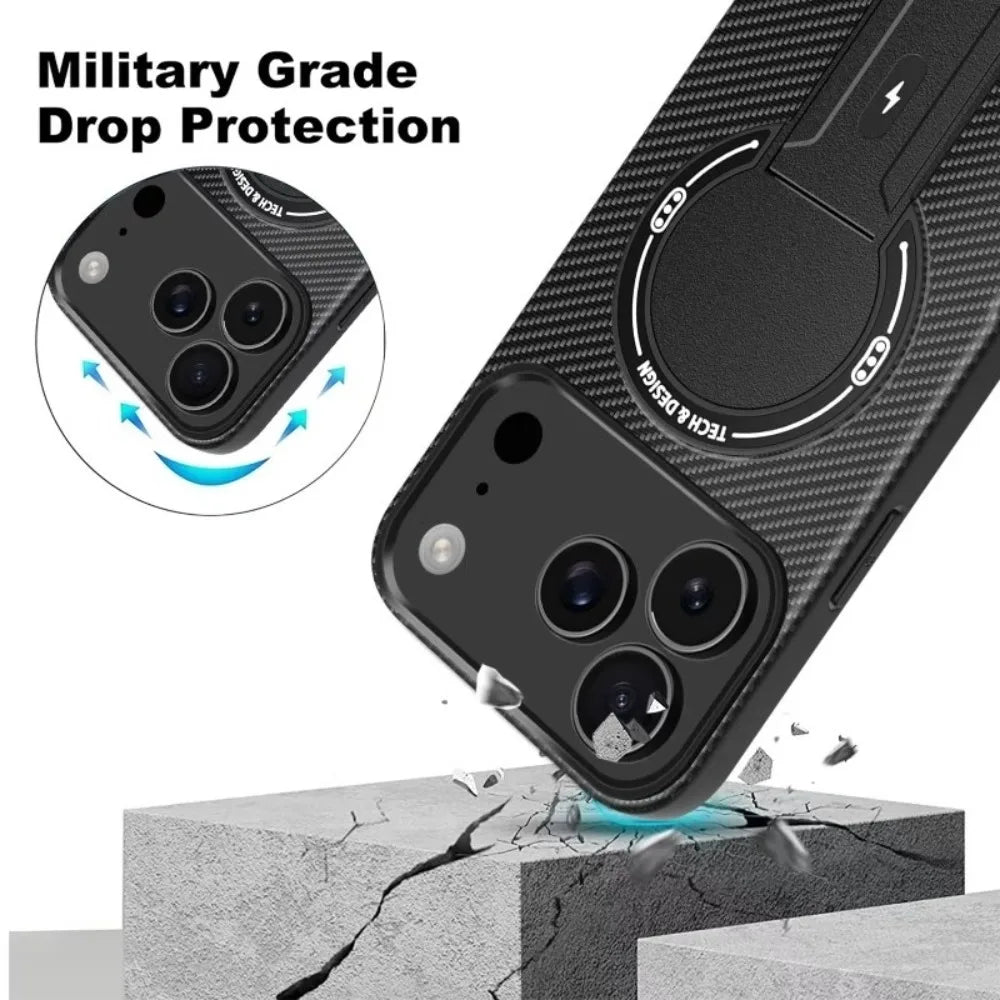 Luxury Invisible Stand Case for iPhone | Magnetic Matte Cover