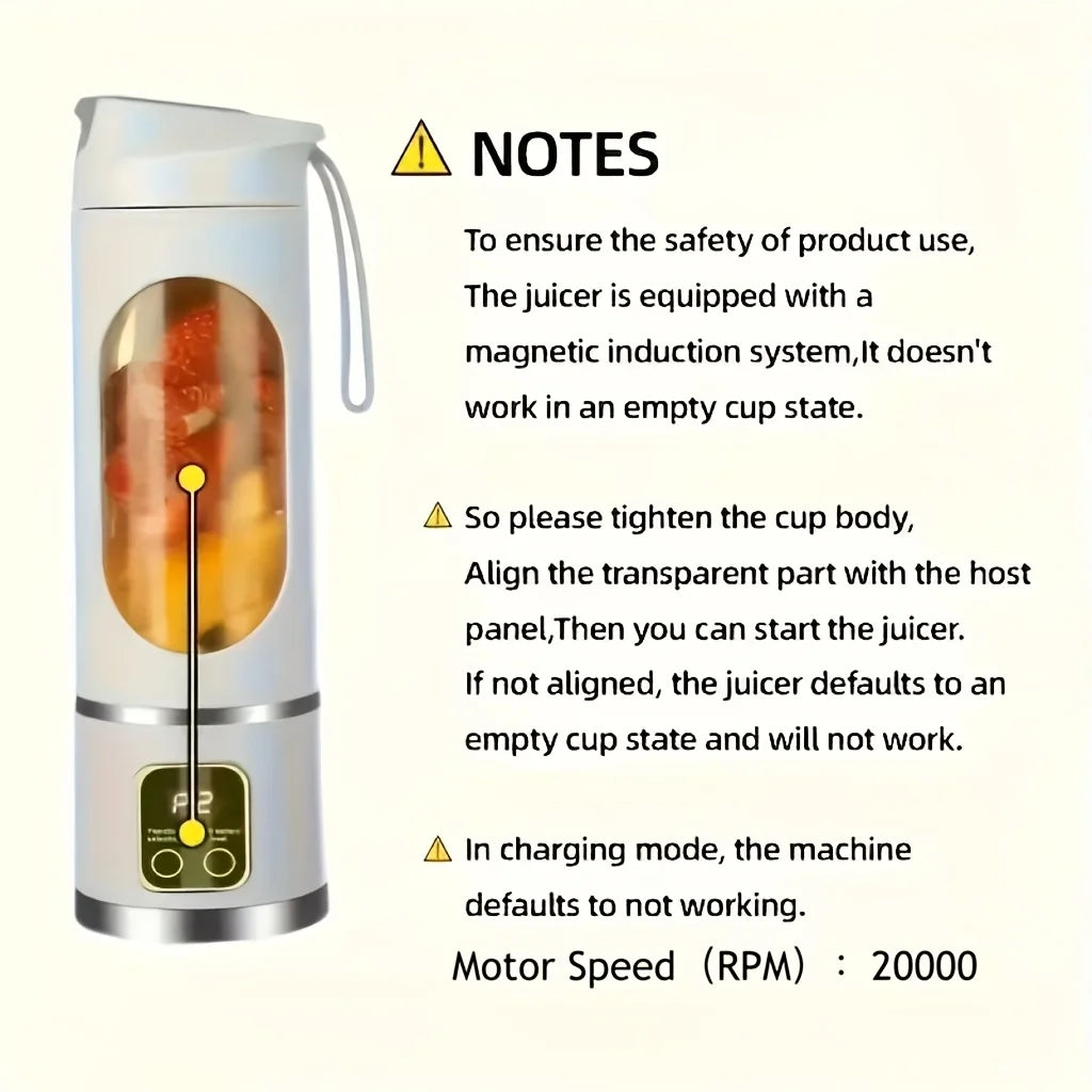 Portable USB-Rechargeable Blender for Smoothies and Shakes