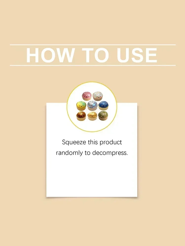 Ultra Rare Gold Glitter Dumpling Squishy | Stress Relief Toy