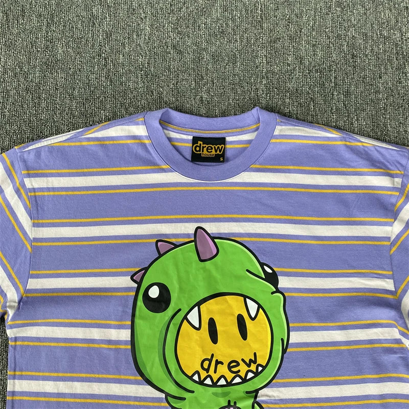 Men's Oversized Dinosaur Smiley Print T-Shirt | Casual Streetwear