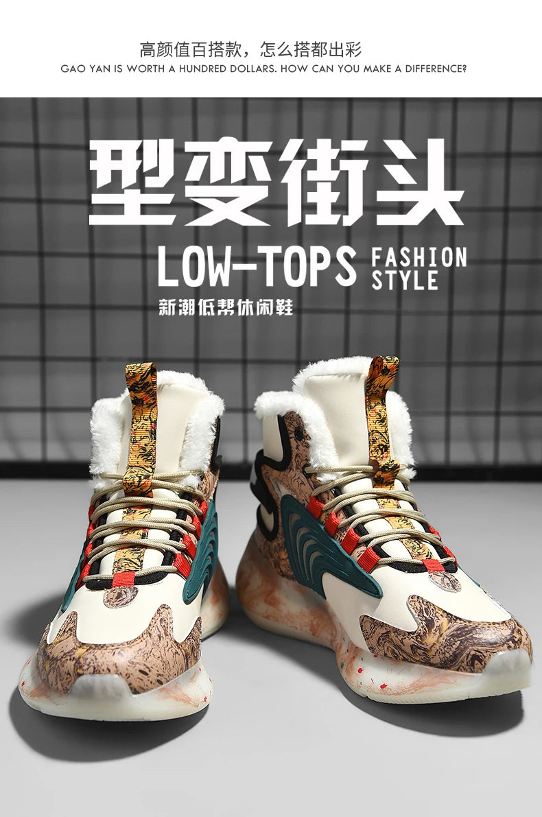 Men's Warm Waterproof Winter Boots | Non-Slip Plush Sneakers