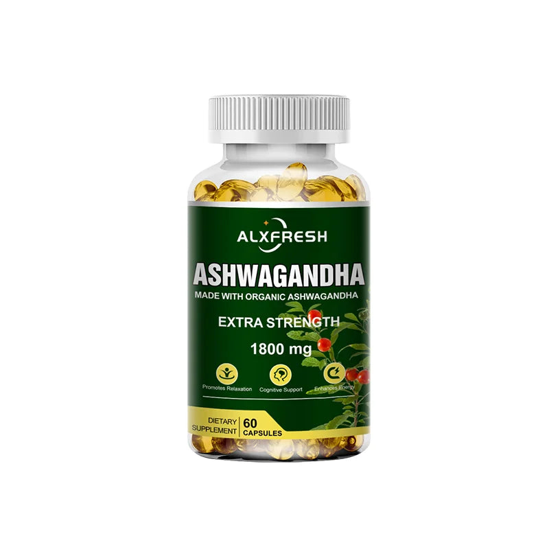 Pure Organic Ashwagandha Extract Capsules | Maximum Strength 1800mg
