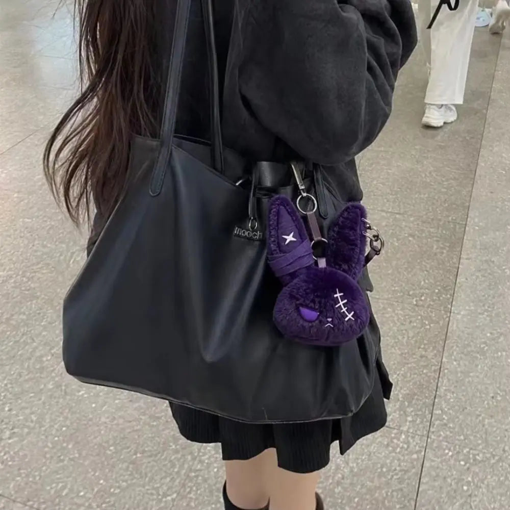 Cute Dark Bunny Doll Keychain | Gothic Style Plush Pendant