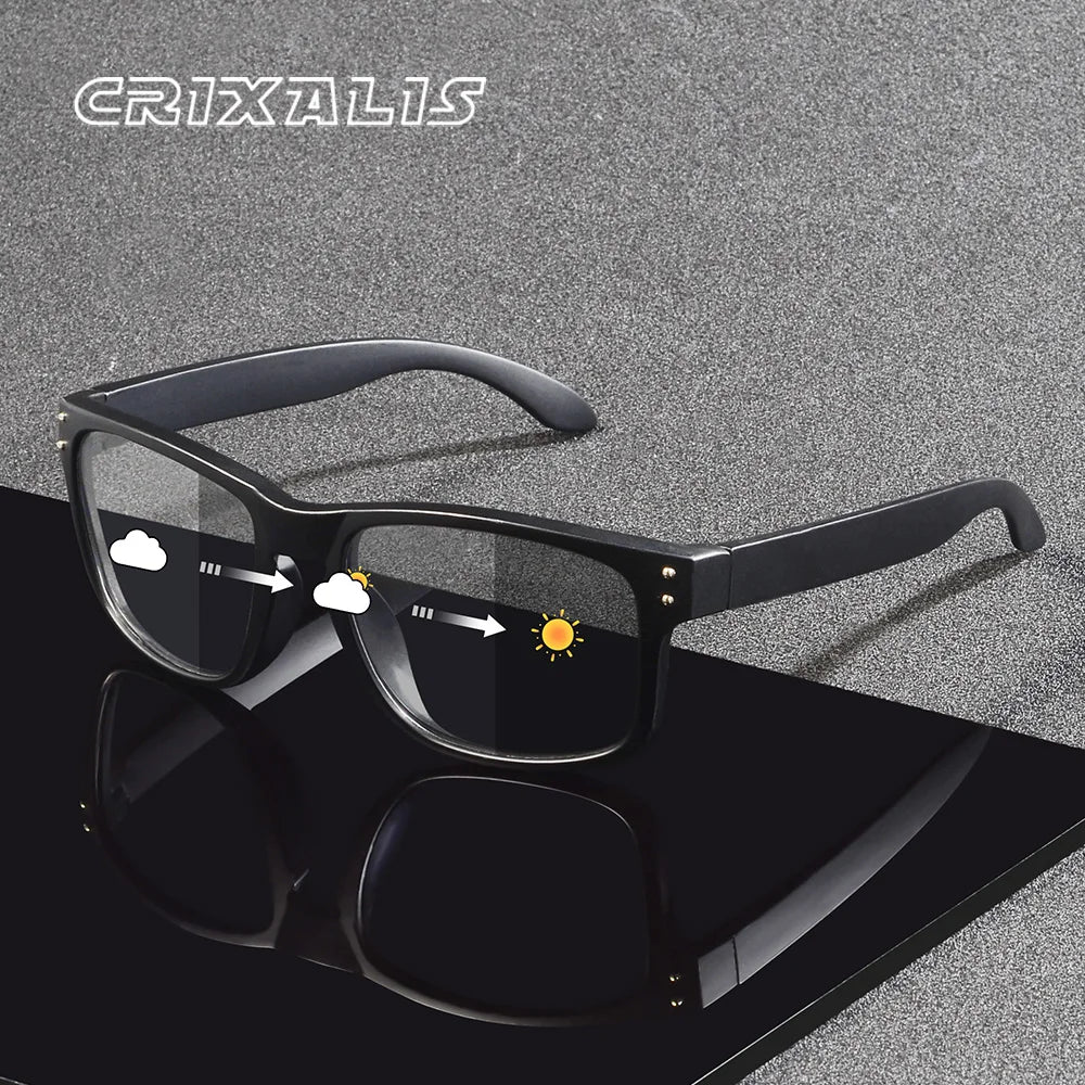 Photochromic Polarized Sunglasses | Vintage Black Frame UV400