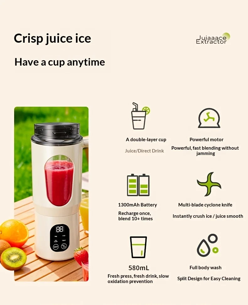 Portable 580ML Juice Maker Blender | Perfect for Shakes & Smoothies