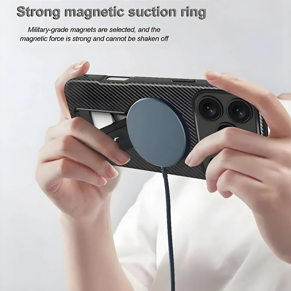 Luxury Invisible Stand Case for iPhone | Magnetic Matte Cover