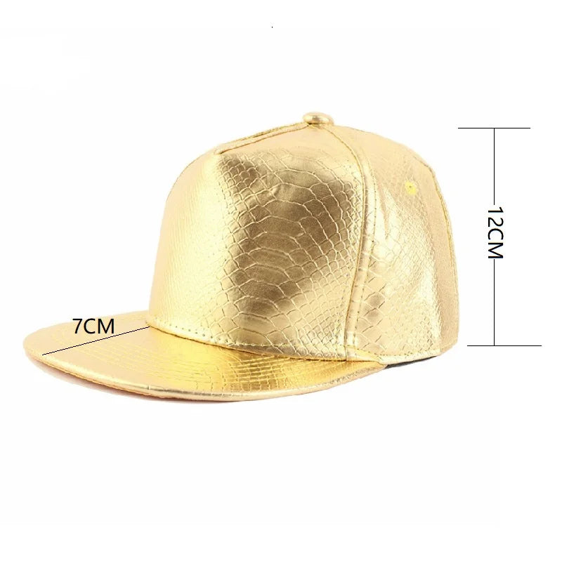 Shiny Crocodile Pattern Flat Edge Baseball Cap | Hip-Hop Style