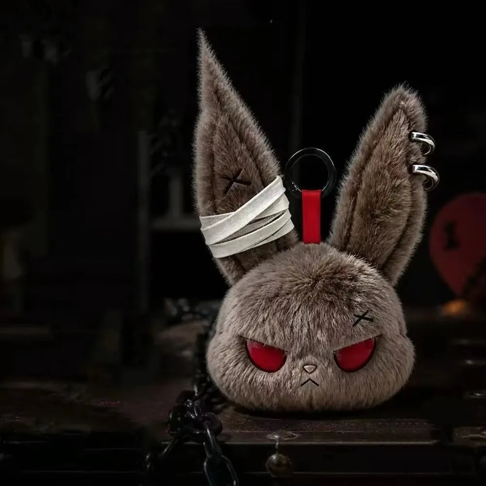 Gothic Dark Bunny Plush Doll Keychain | Cute Accessory Pendant