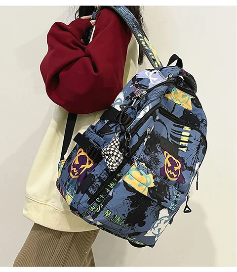 Trendy Personalized Graffiti Backpack | Large Capacity Unisex Bag